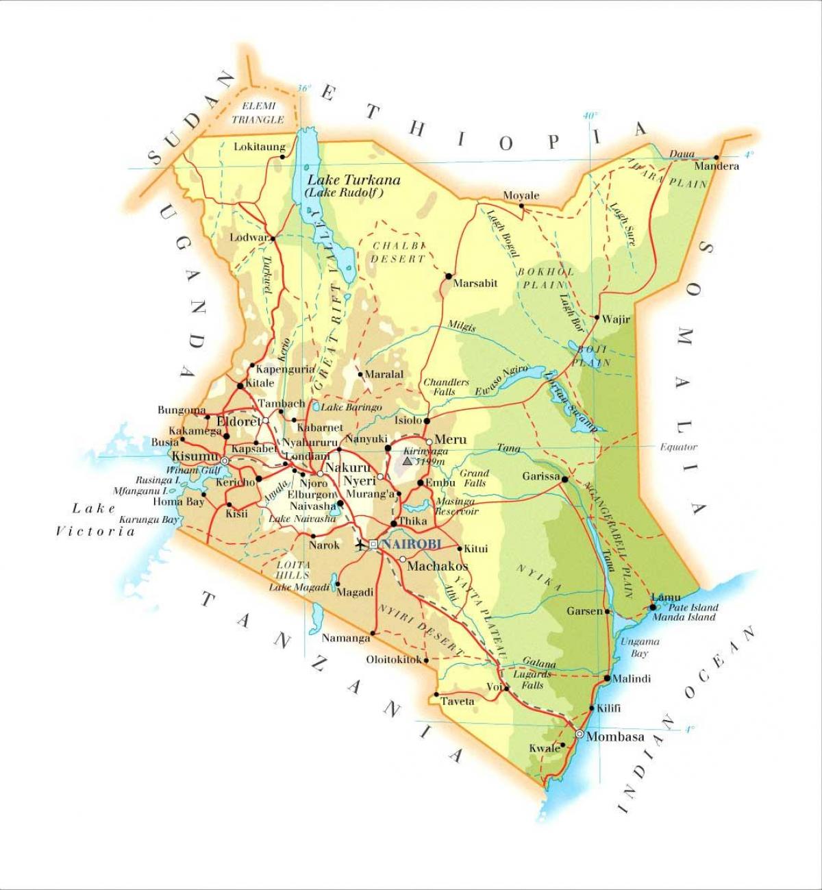 Kenia karakteristikat fizike hartë