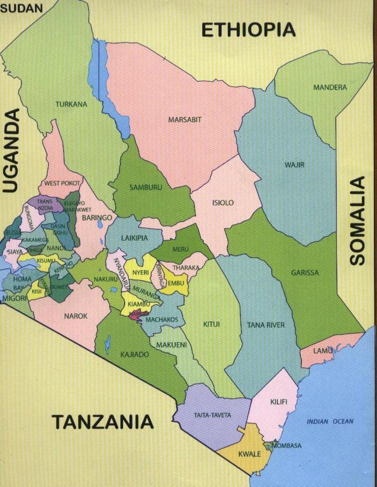 re harta e Kenia qarqe