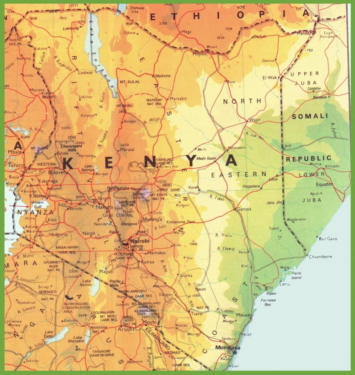 Kenia rrjetit rrugor hartë