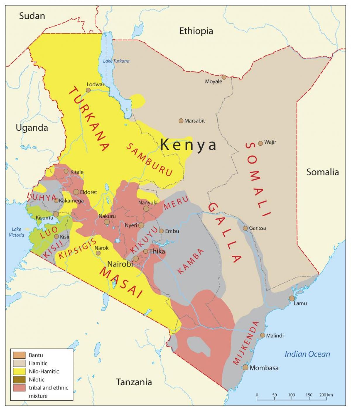 Kenia hartën etnike