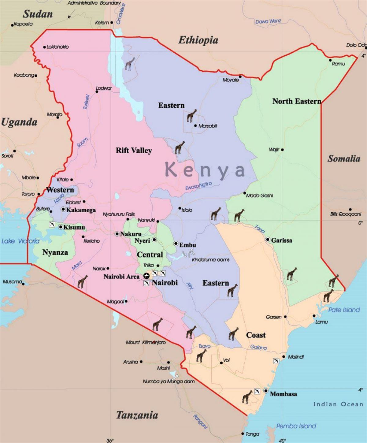 një hartë e Kenia