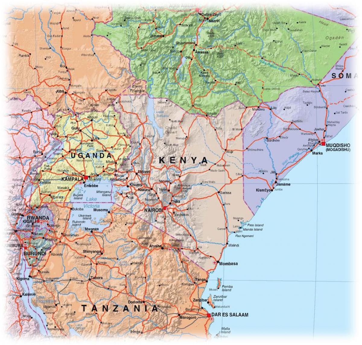 harta e Kenia malësinë