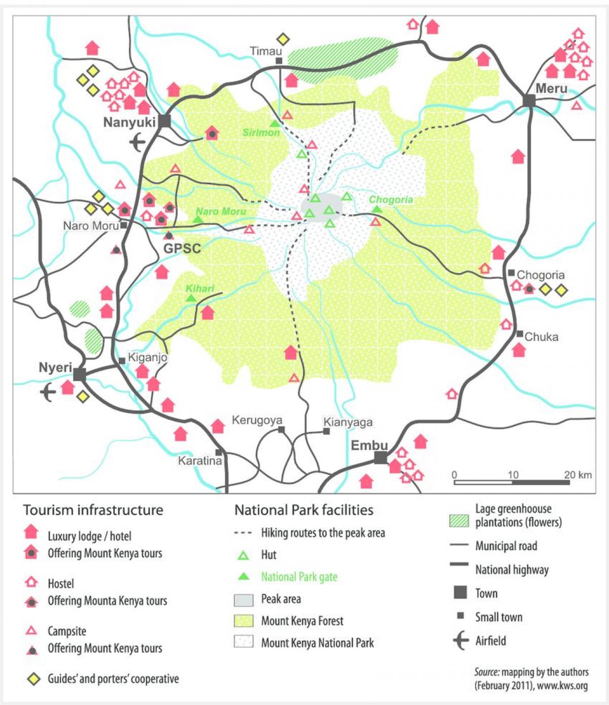 mt Kenia në afrikë hartë