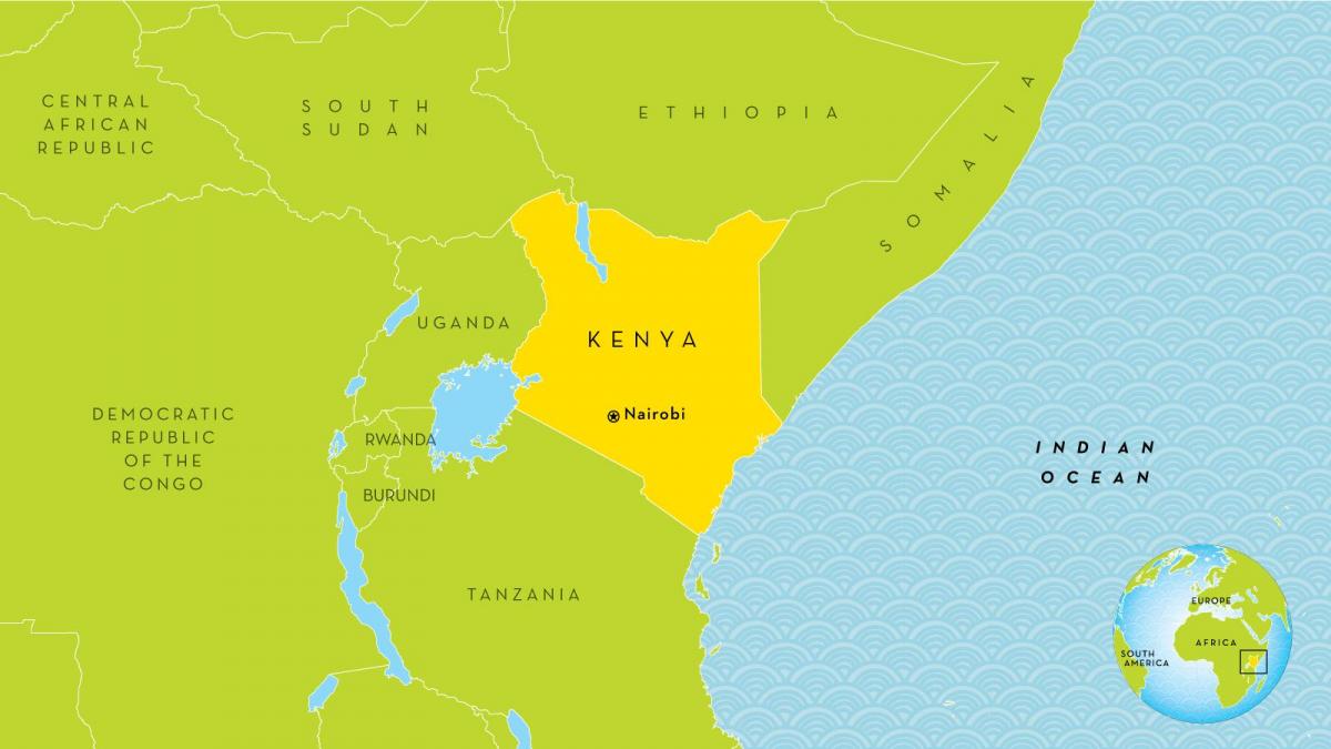 nairobi në Kenia në hartë