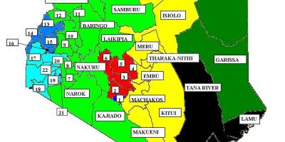 Harta e 47 vendeve në Kenia 