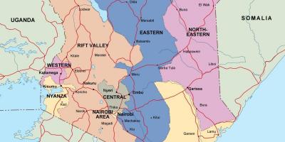 Harta e politike harta e Kenia