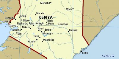 Harta e Kenia, me qytetet