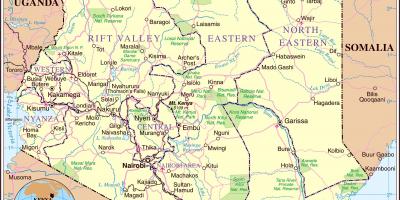 Kenia rrugë hartë të detajuar