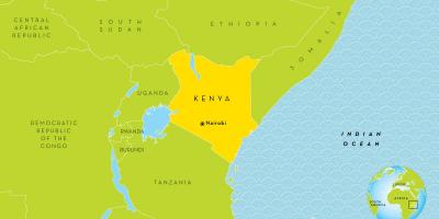 Nairobi në Kenia në hartë