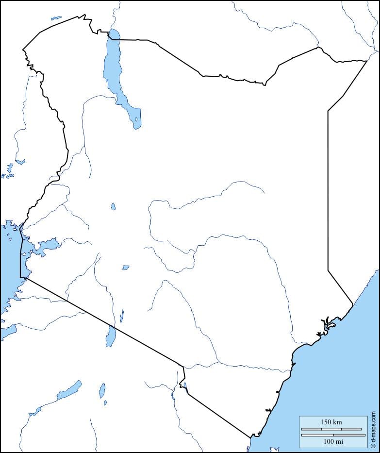 harta e zbrazët harta e Kenia
