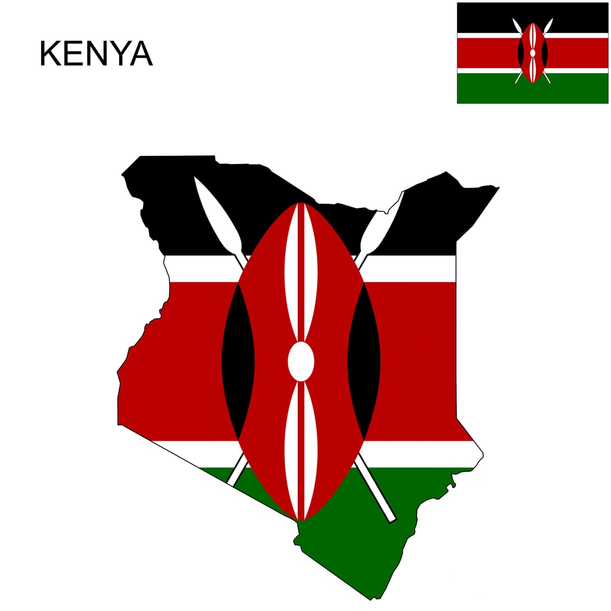 harta e Kenia flamurit