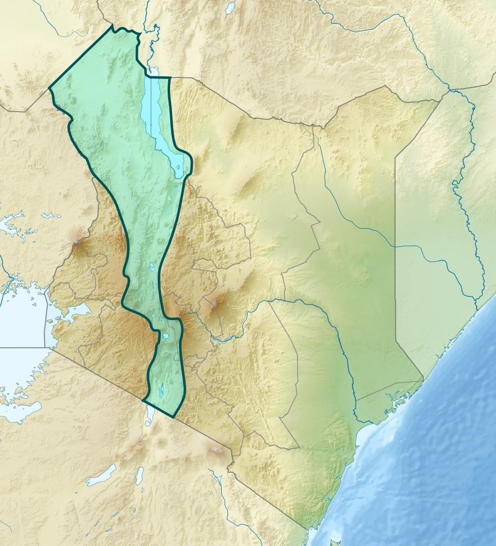 harta e luginës rift Kenia
