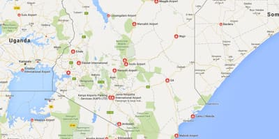 Harta e Kenia aeroporte