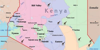 Një hartë e Kenia