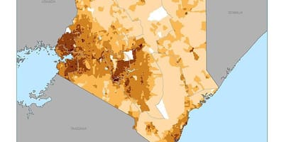 Kenia dendësia e popullsisë map